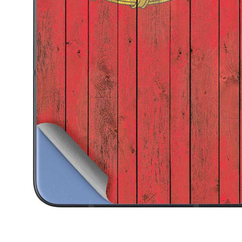 Portuguese Flag Dark Wood Galaxy Z Fold5 5G Skin